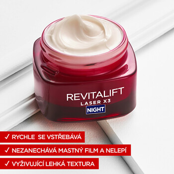 Revitalift Laser X3 Night Cream - Krém proti starnutiu pleti